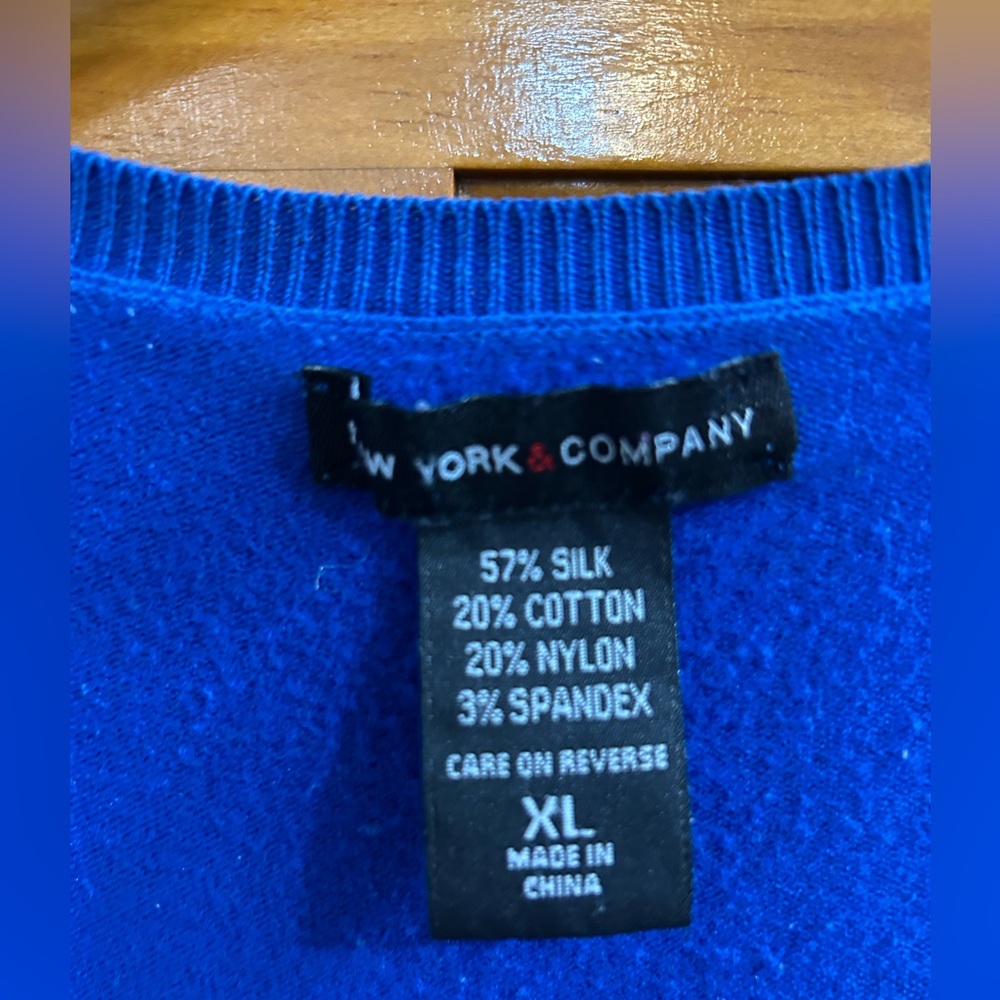 NY and Co Blue Button-Up Cardigan - Picture 3 of 6